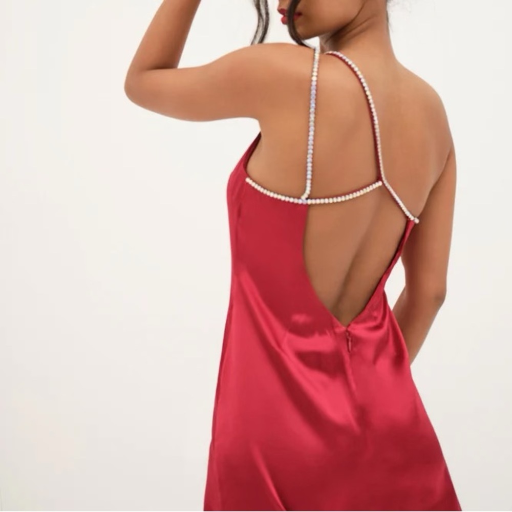 NWT For Love and Lemons Elora Midi Dress XS Red